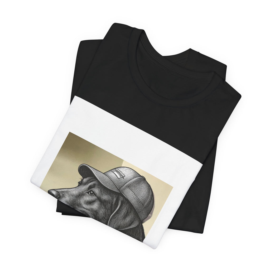 Dog Portrait T‑Shirt — Vintage Canine with Hat Graphic Tee
