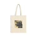 Tote Bag — Vintage Dog Portrait Cotton Canvas Tote (Dog With Cap)