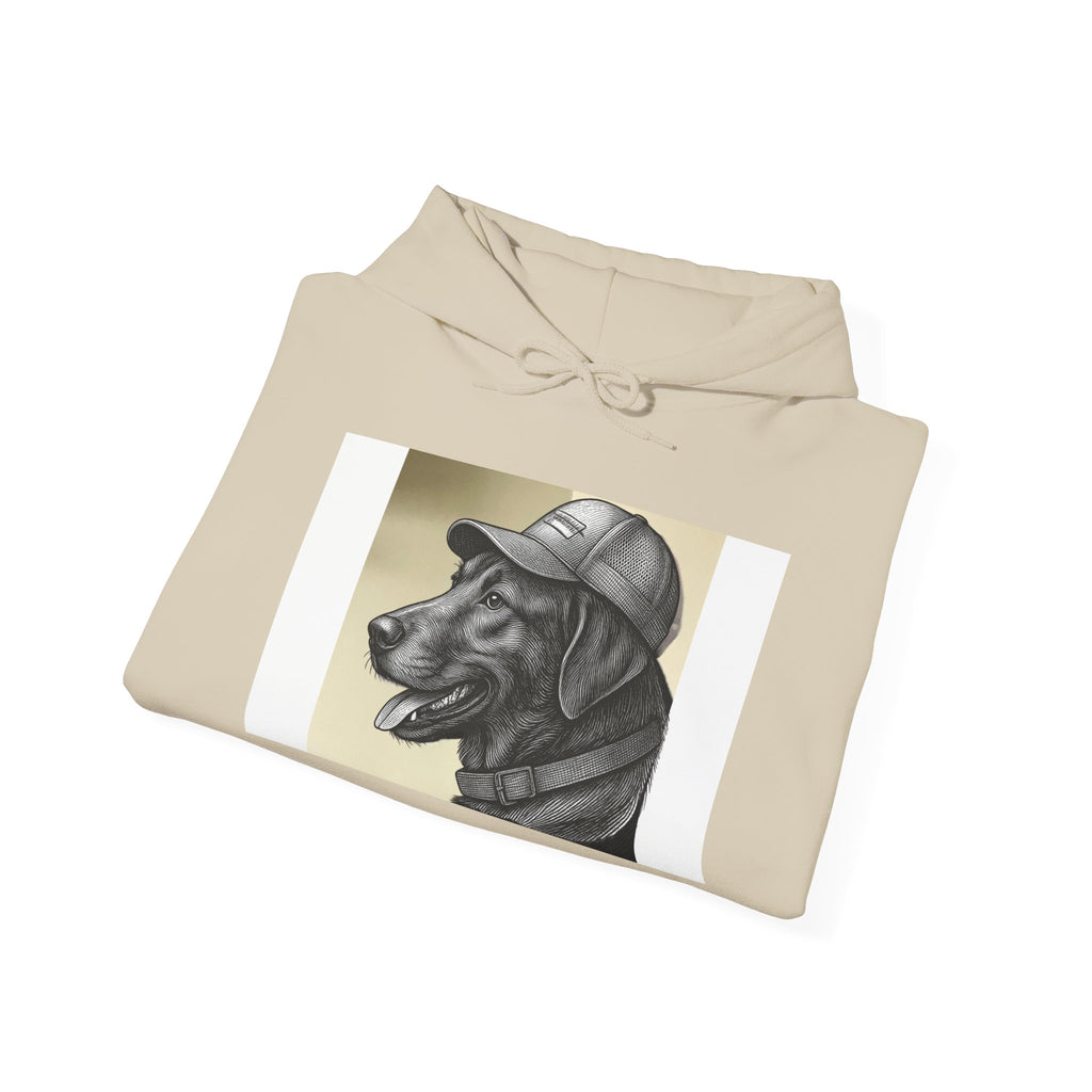 Black Lab Portrait Hoodie — Dog Lover Graphic Pullover