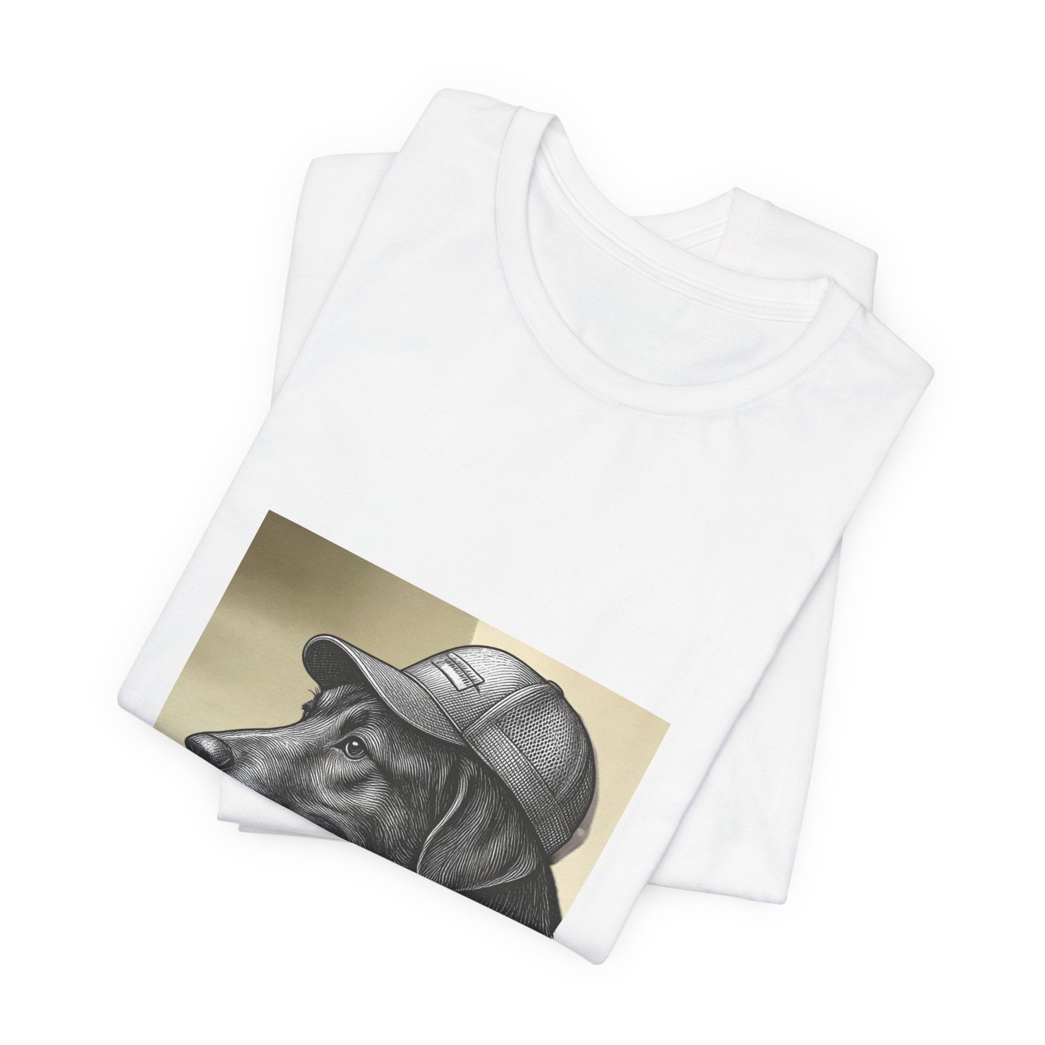 Dog Portrait T‑Shirt — Vintage Canine with Hat Graphic Tee