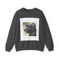Vintage Black Lab Crewneck Sweatshirt — Dog with Cap Graphic