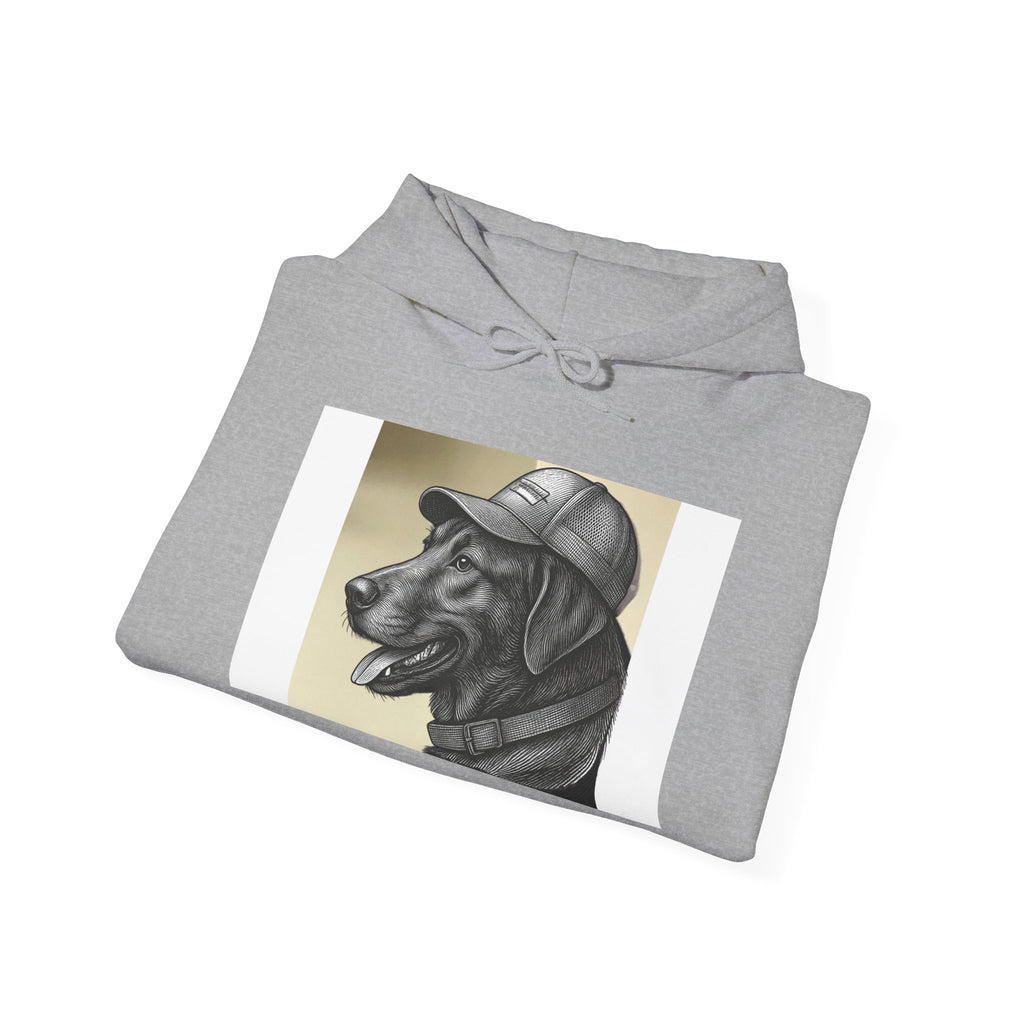 Black Lab Portrait Hoodie — Dog Lover Graphic Pullover