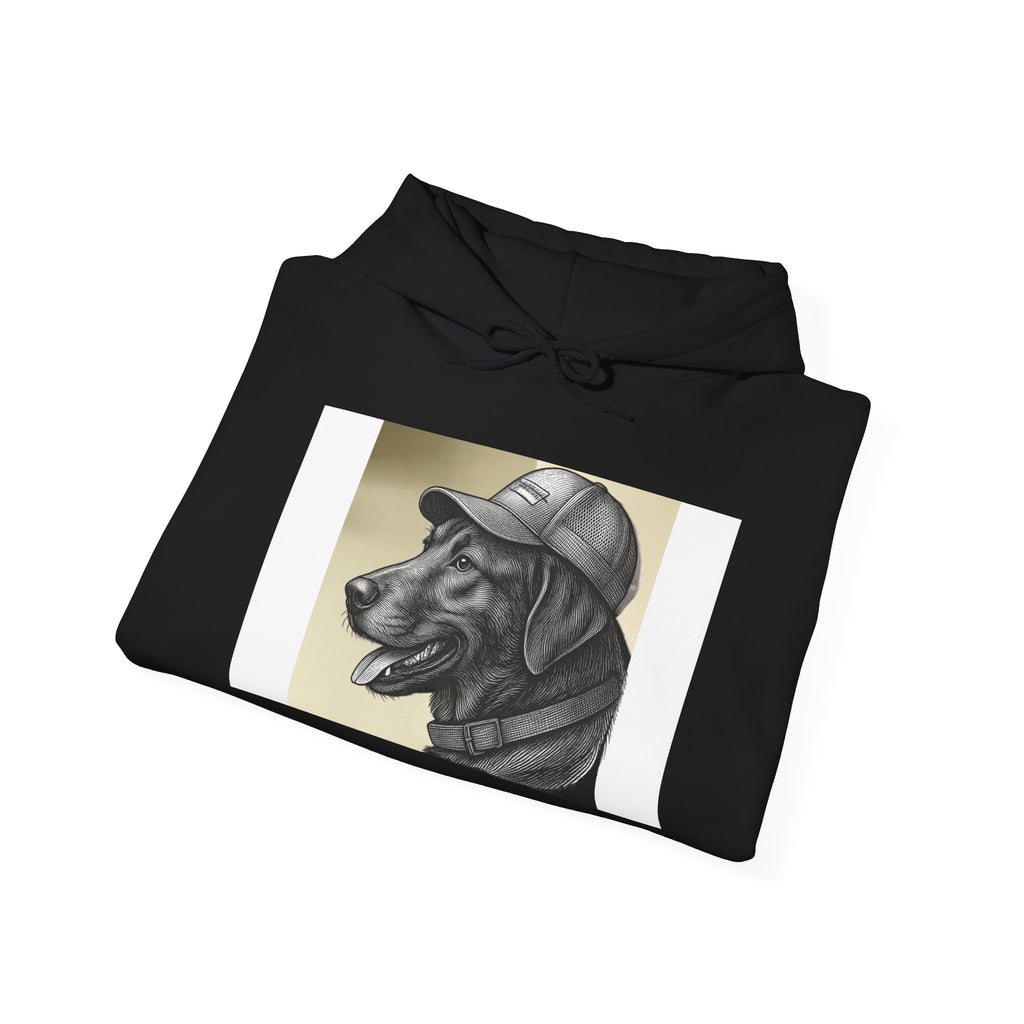 Black Lab Portrait Hoodie — Dog Lover Graphic Pullover