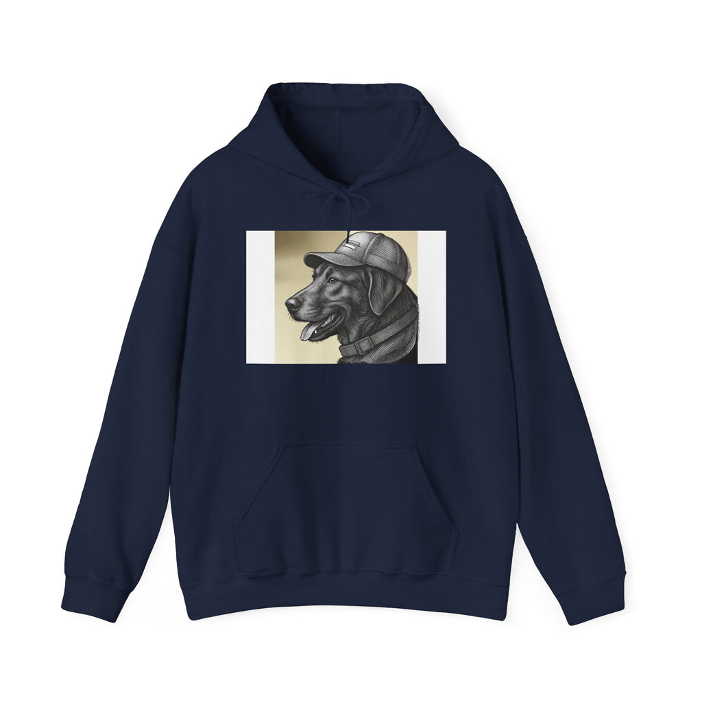 Black Lab Portrait Hoodie — Dog Lover Graphic Pullover