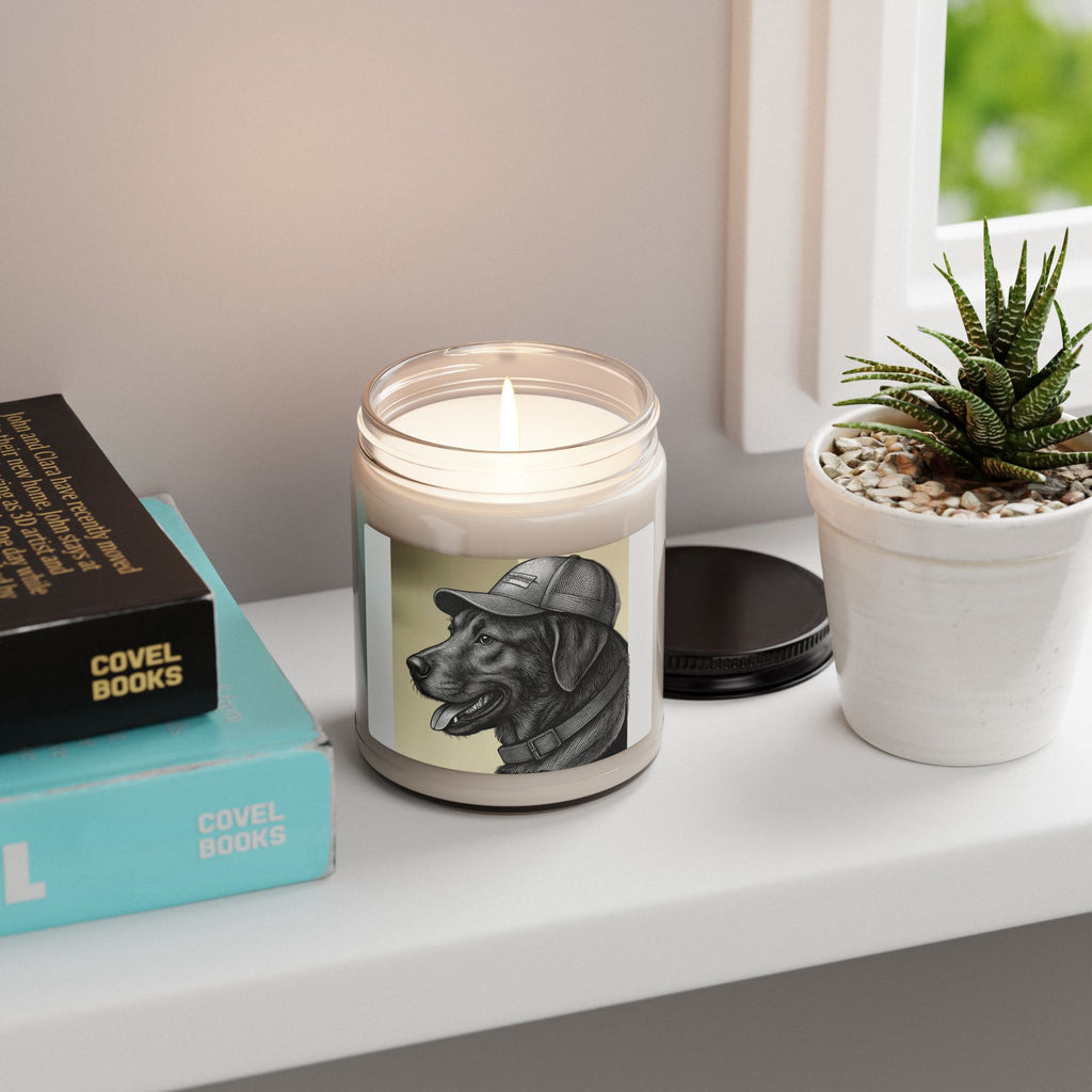 Dog Lover Soy Candle — Black Lab Portrait Scented 9oz Jar