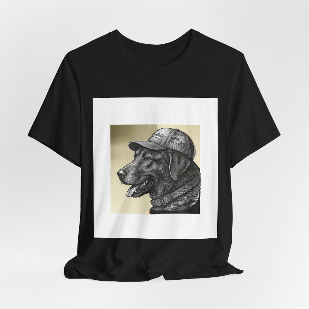 Dog Portrait T‑Shirt — Vintage Canine with Hat Graphic Tee