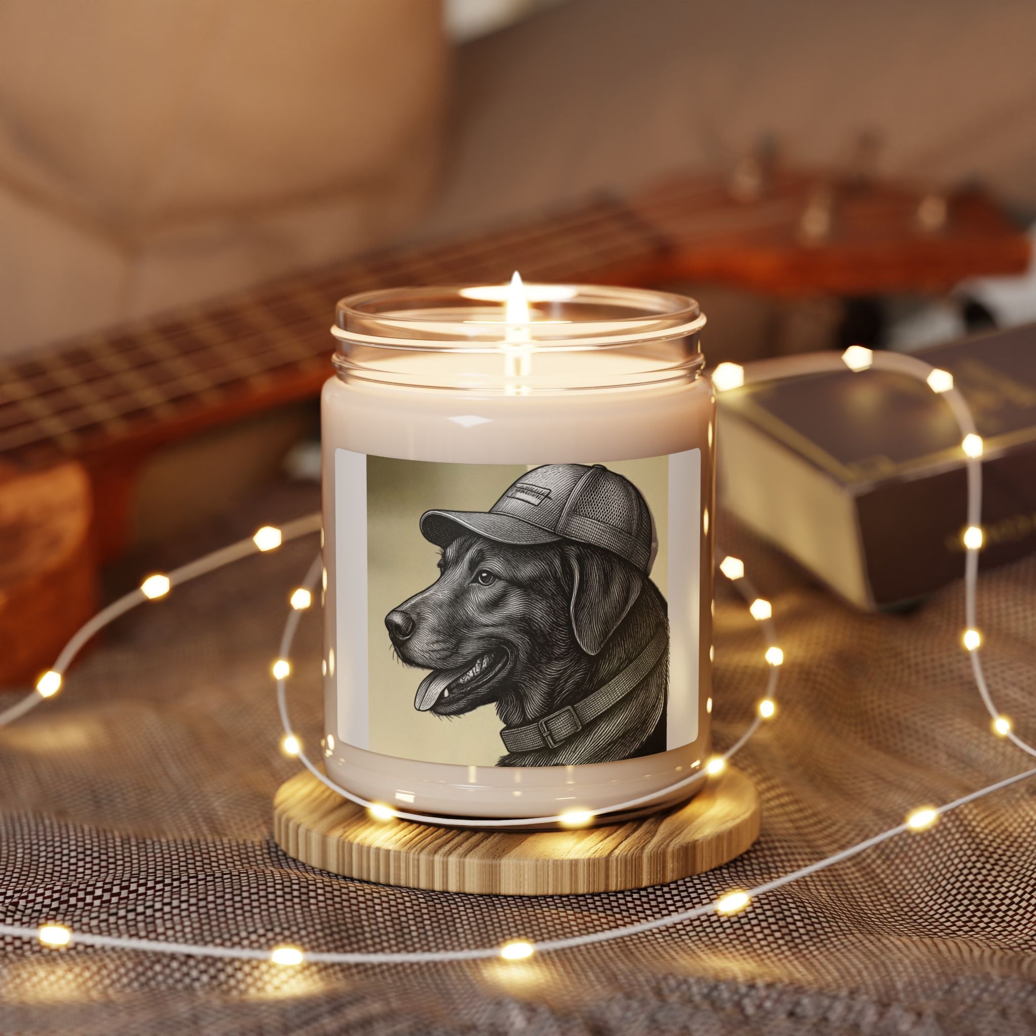 Dog Lover Soy Candle — Black Lab Portrait Scented 9oz Jar