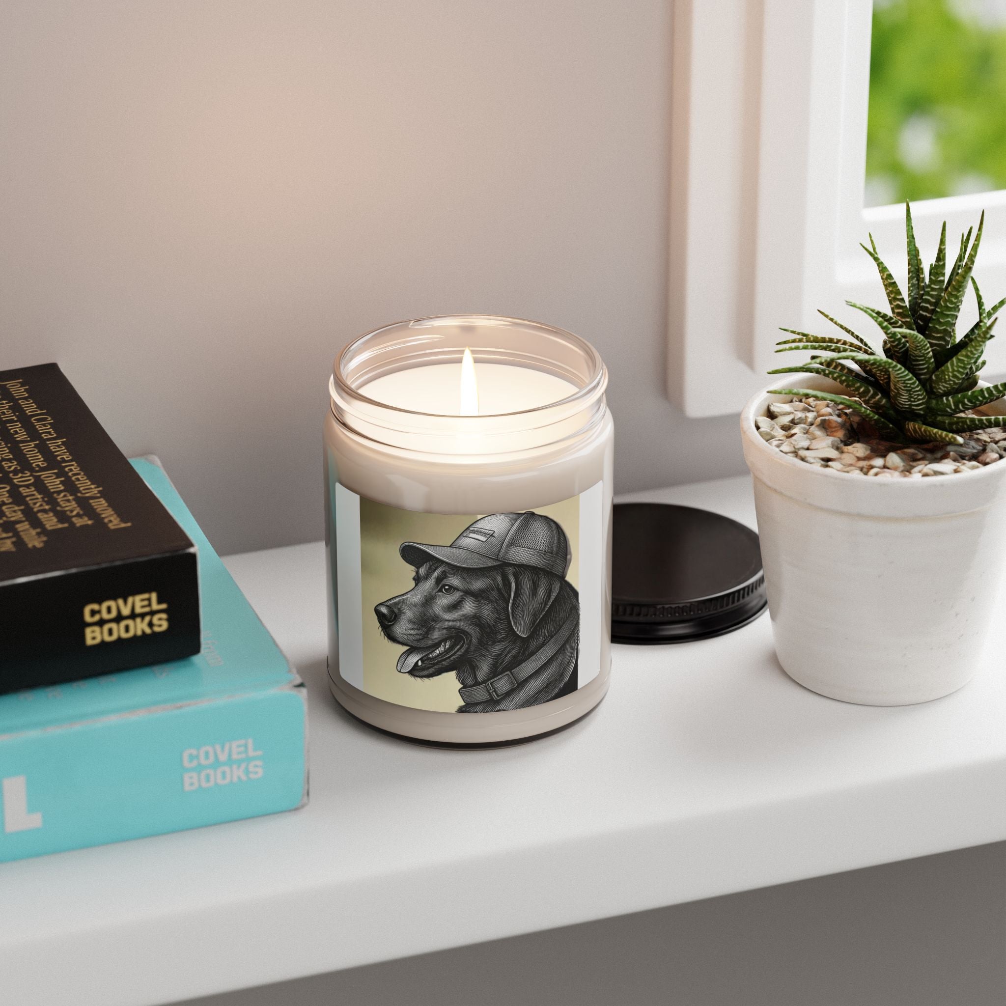 Dog Lover Soy Candle — Black Lab Portrait Scented 9oz Jar