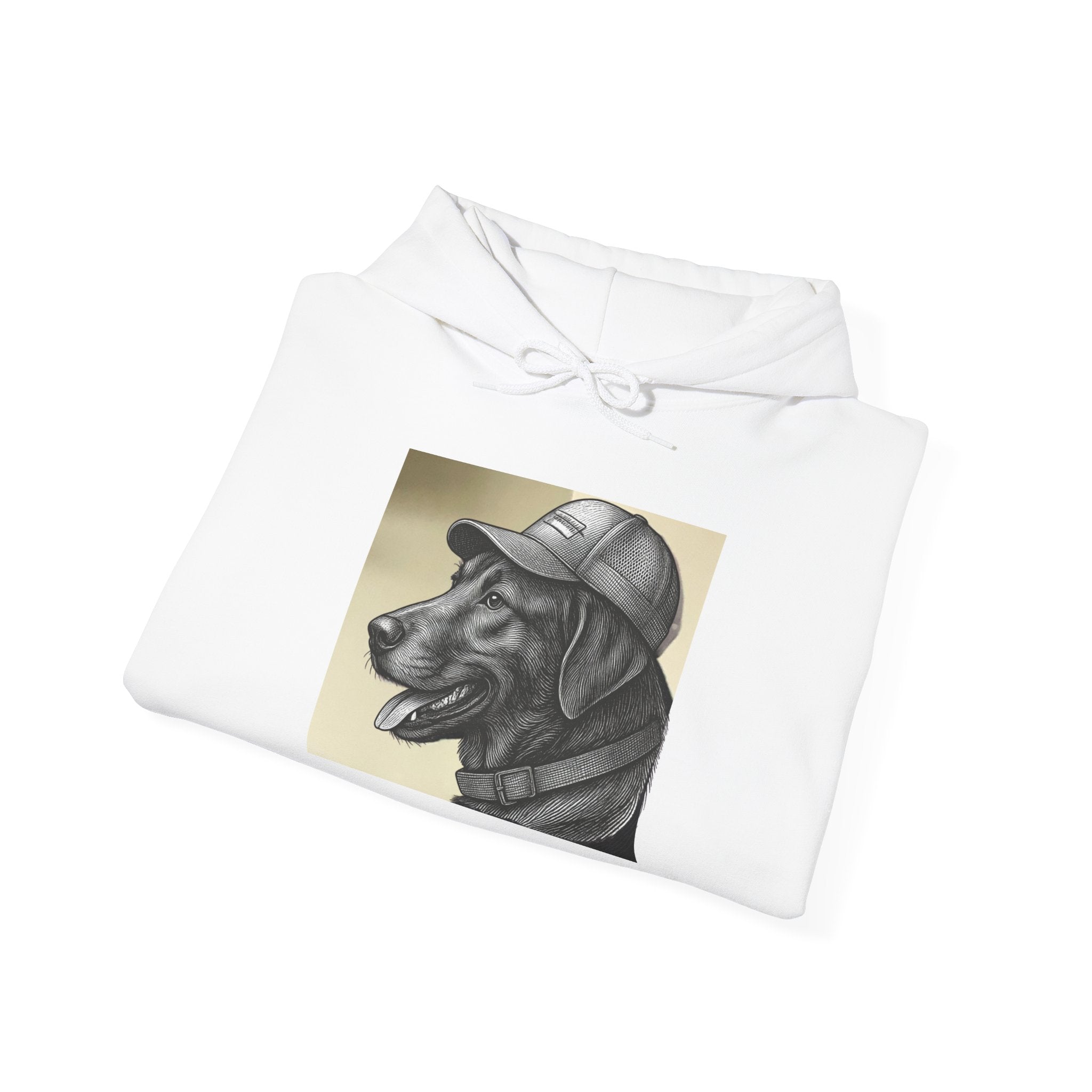 Black Lab Portrait Hoodie — Dog Lover Graphic Pullover
