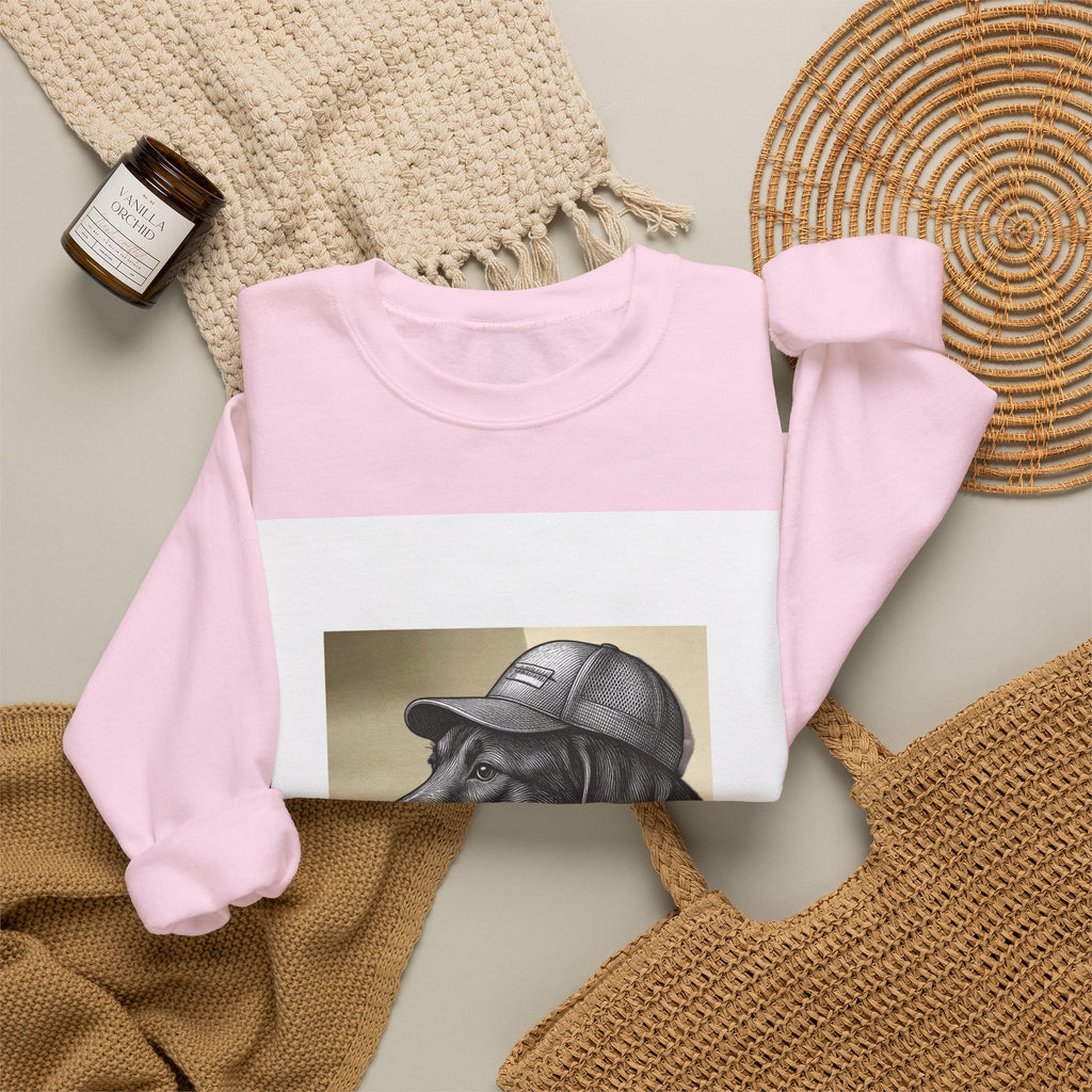 Dog Portrait Sweatshirt — Black Lab with Cap Crewneck