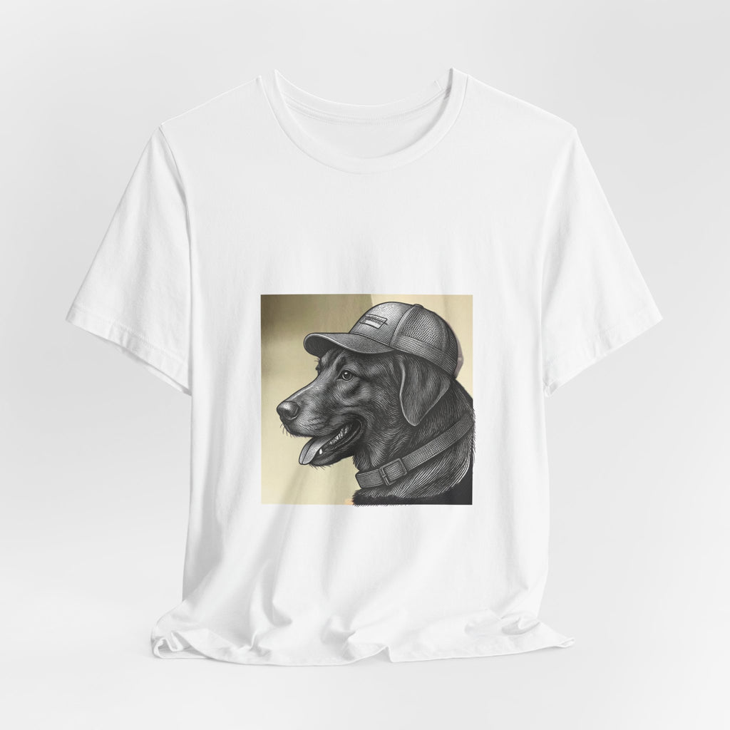Dog Portrait T‑Shirt — Vintage Canine with Hat Graphic Tee