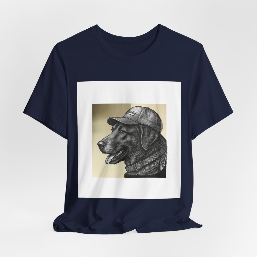 Dog Portrait T‑Shirt — Vintage Canine with Hat Graphic Tee