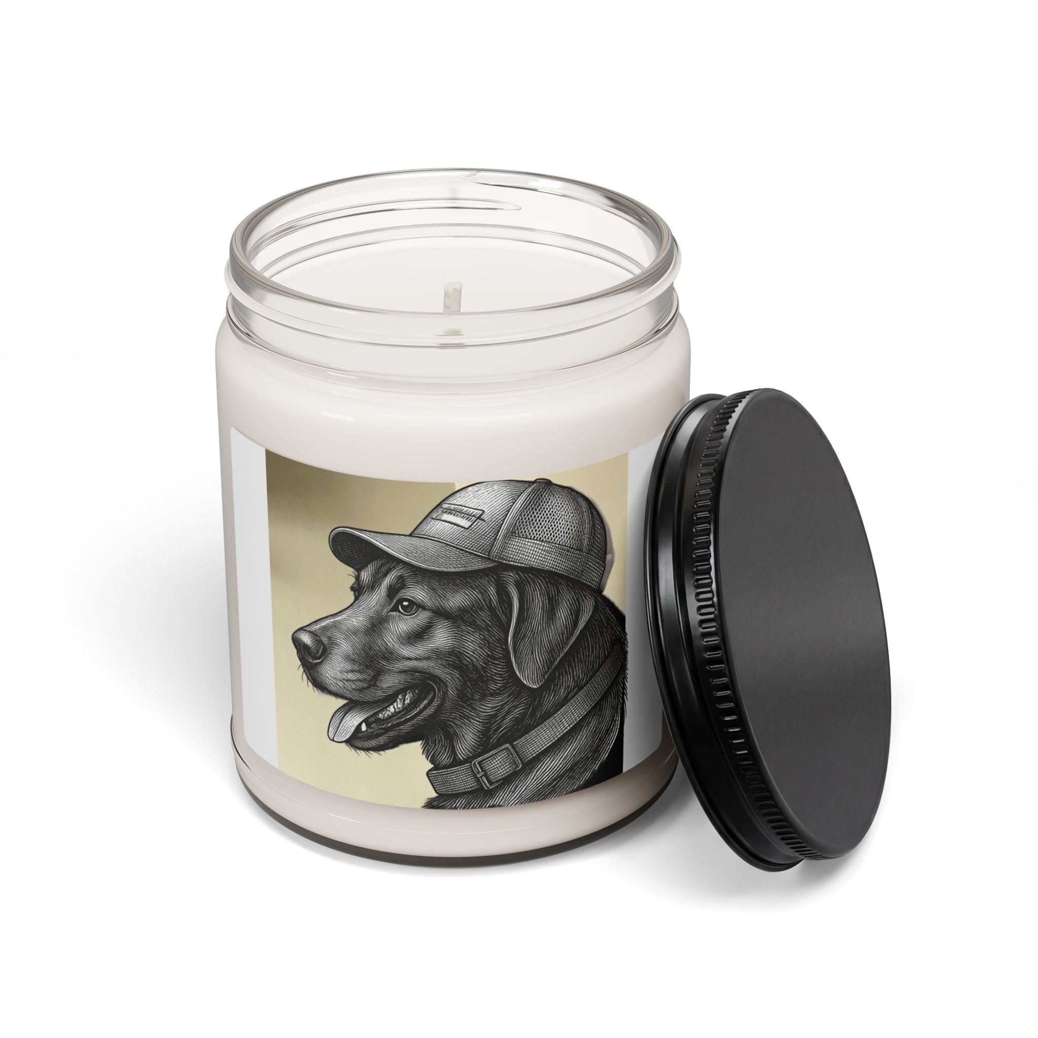 Dog Lover Soy Candle — Black Lab Portrait Scented 9oz Jar